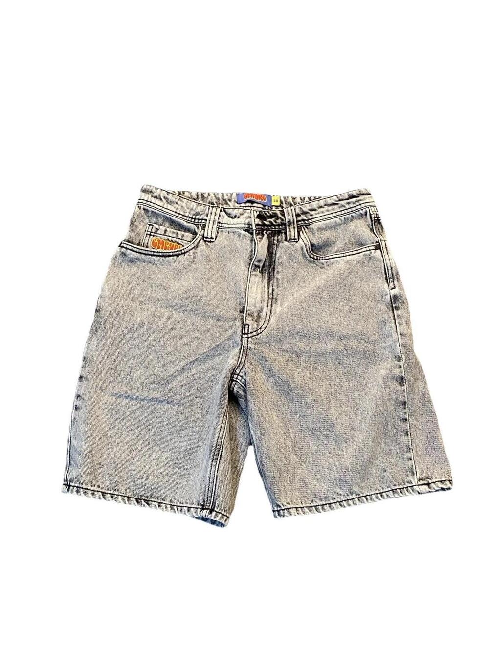 Empyre Mens Denim Shorts 30 Black Gray Acid Wash Skate Streetwear VTG Y2K Style